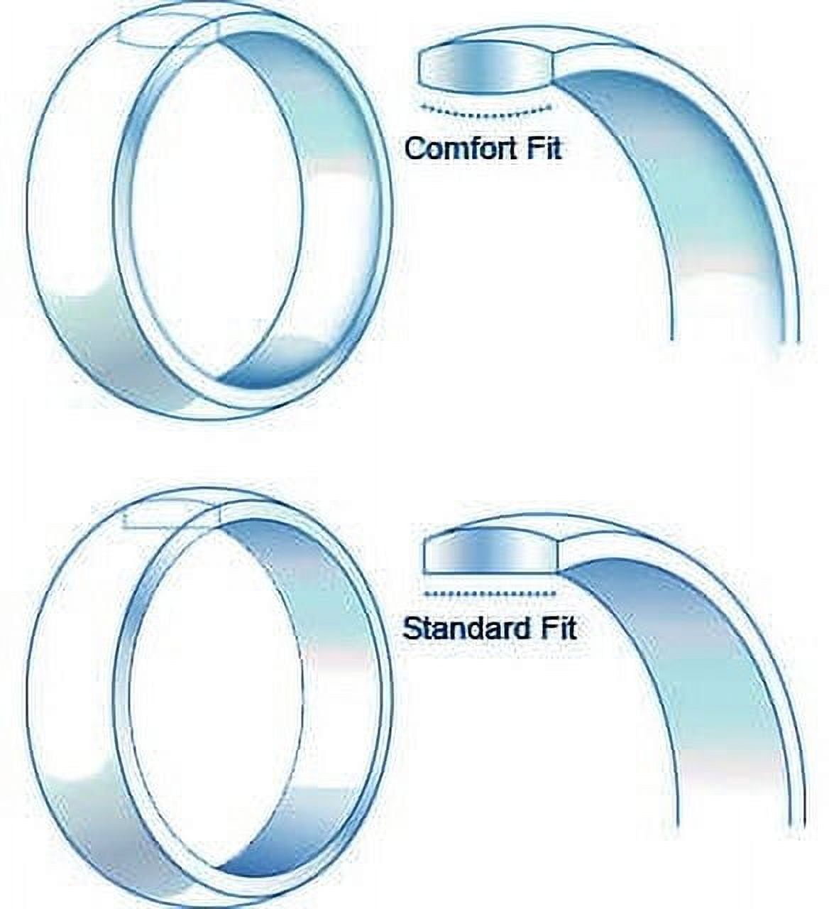 Tungsten Wedding Band Ring 8mm Men's Engagement Silver with 13 Cz Stone Inlay in Titanium Center