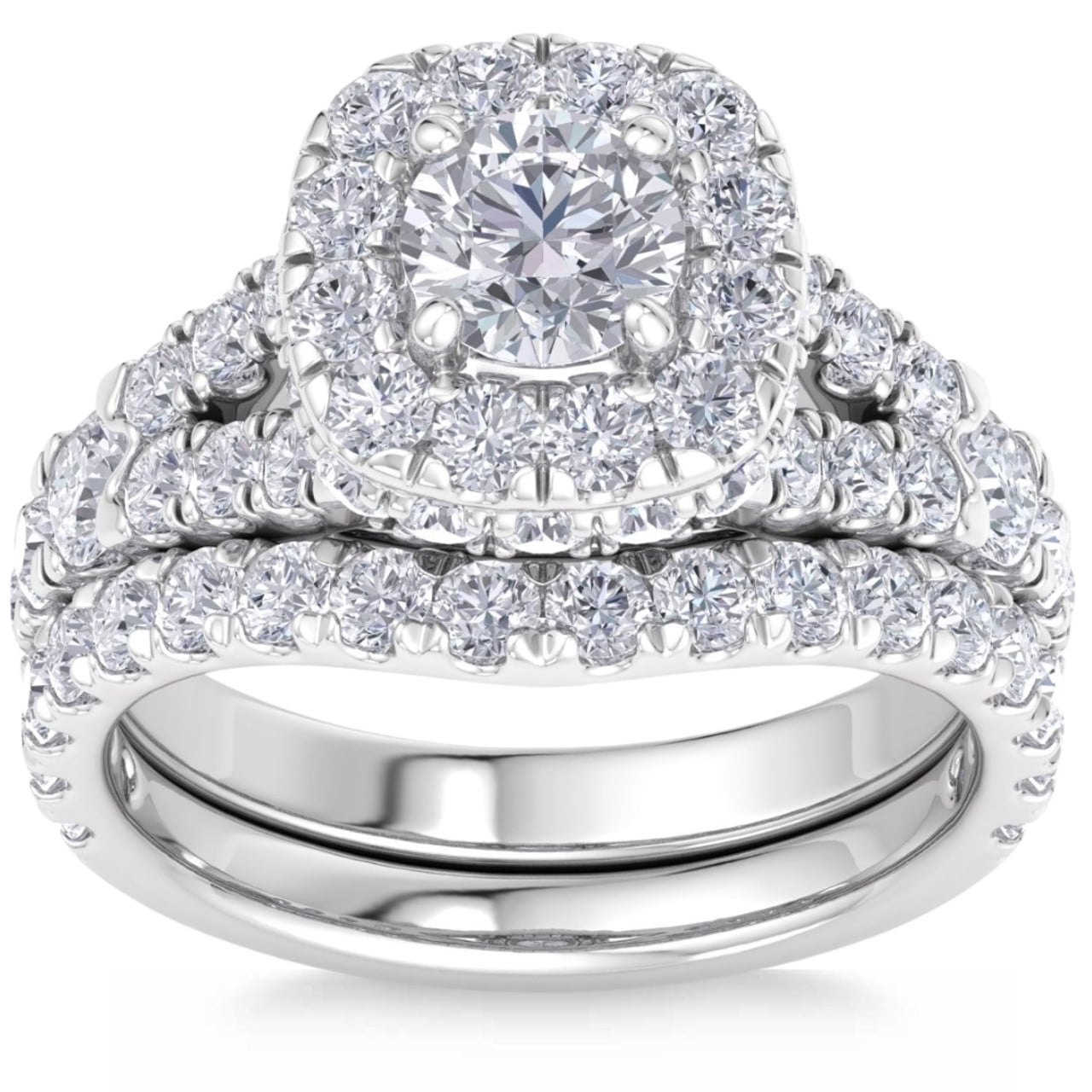 Edge Jewel 1.1 Ct Round Cut Engagement Rings - Stunning Lab Created Simulated Diamonds - 14K White Gold Over - Prong Setting - Perfect for Proposals and Special Occasions - Gifts for Women's